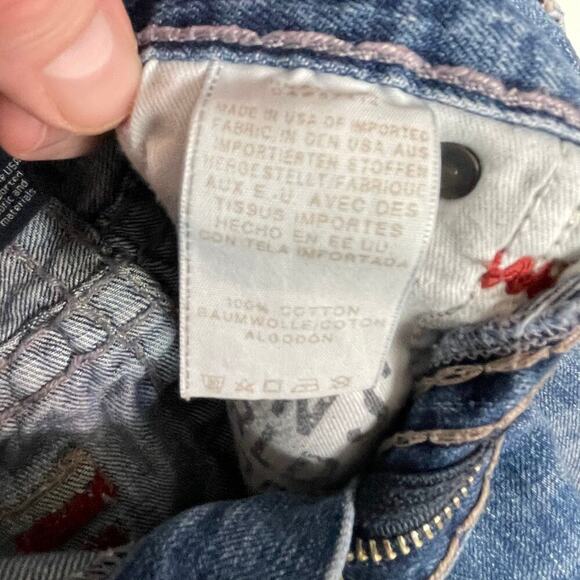 TRUE RELIGION Men’s Ricky Distressed Relaxed Straight Jean size 30 - Picture 7 of 10